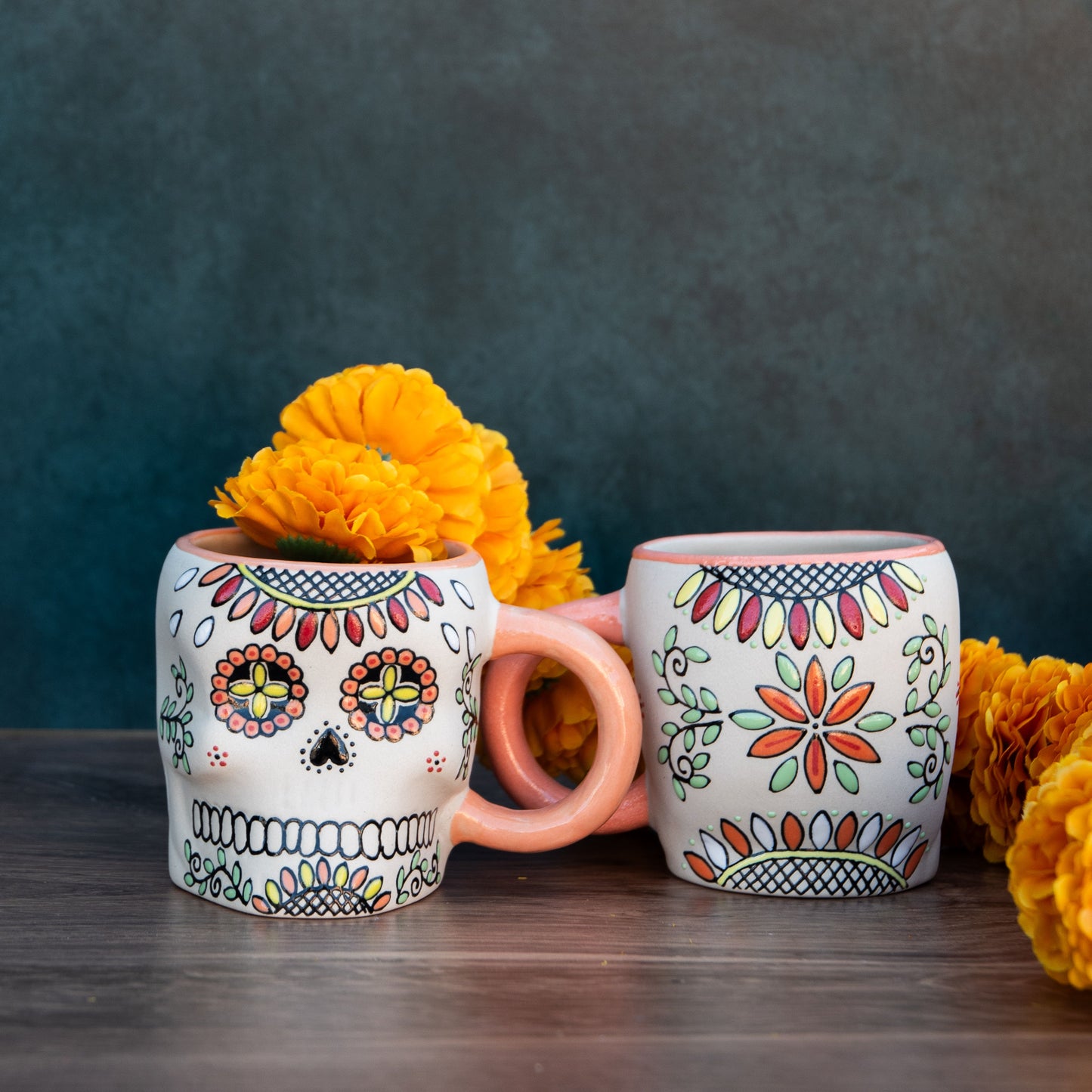 Pastel sugar skull mugs