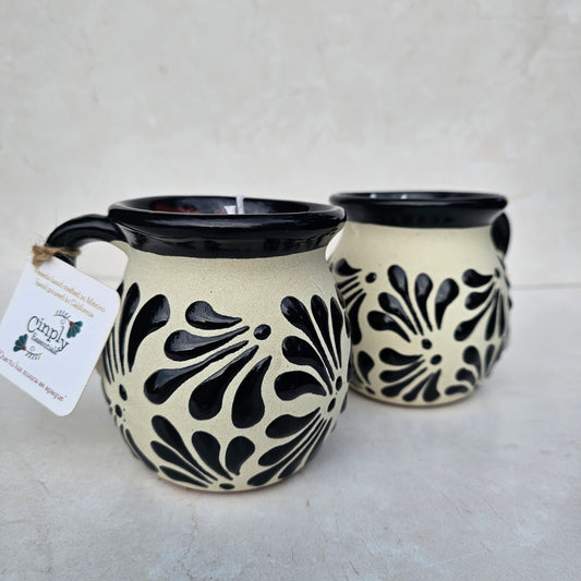 Black & White Taza Candle