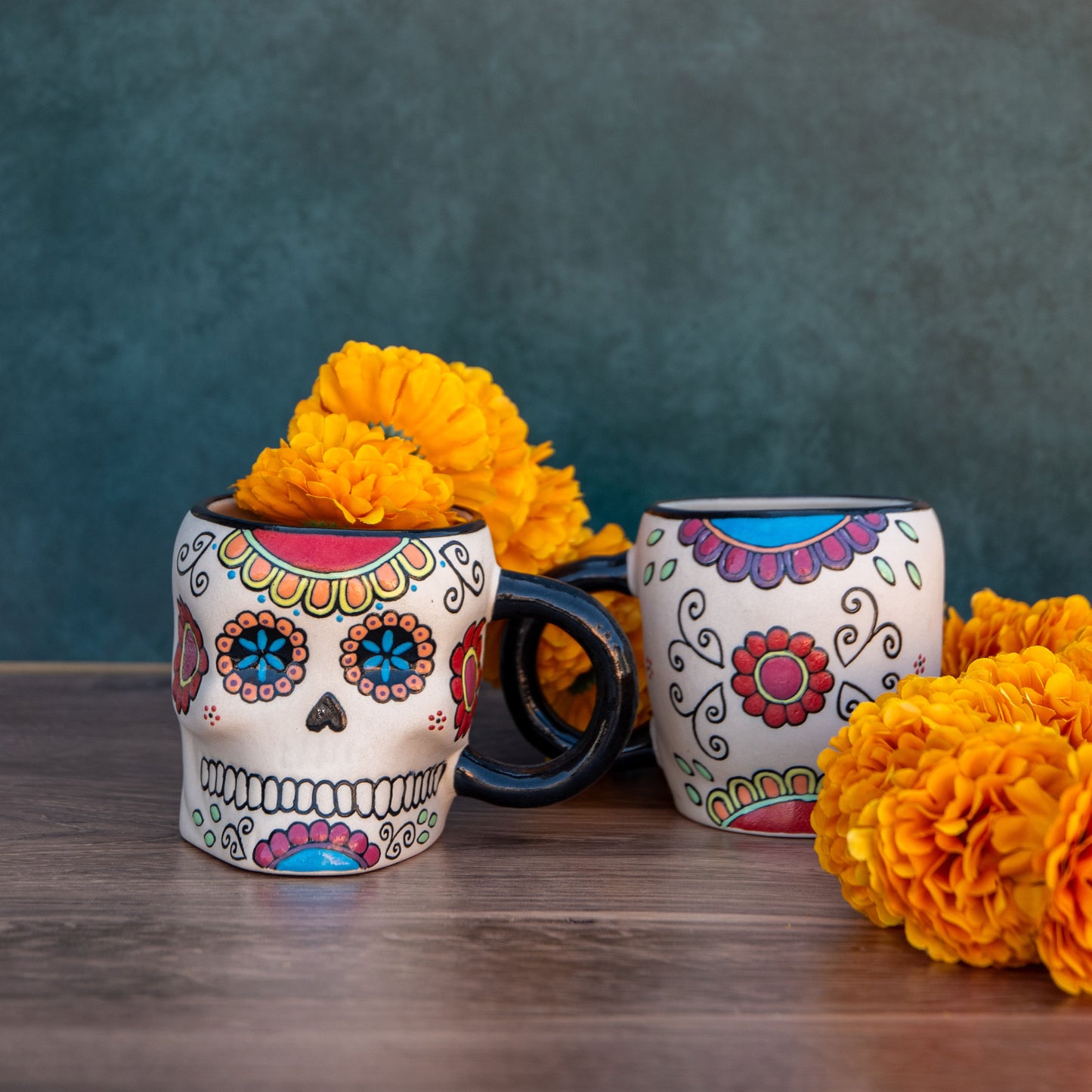 Pastel sugar skull mugs