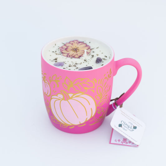 Pink pumpkin mug